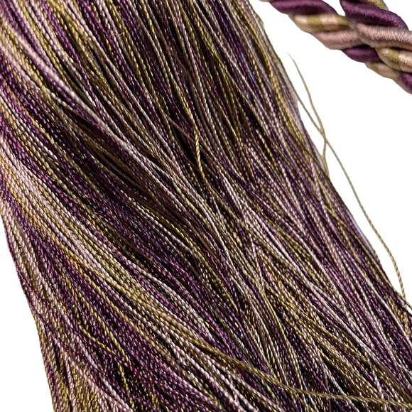 Large Curtain Tieback Fringe Tassel Hollywood Regency 11in Burgundy Gold Set u - Picture 7 of 8